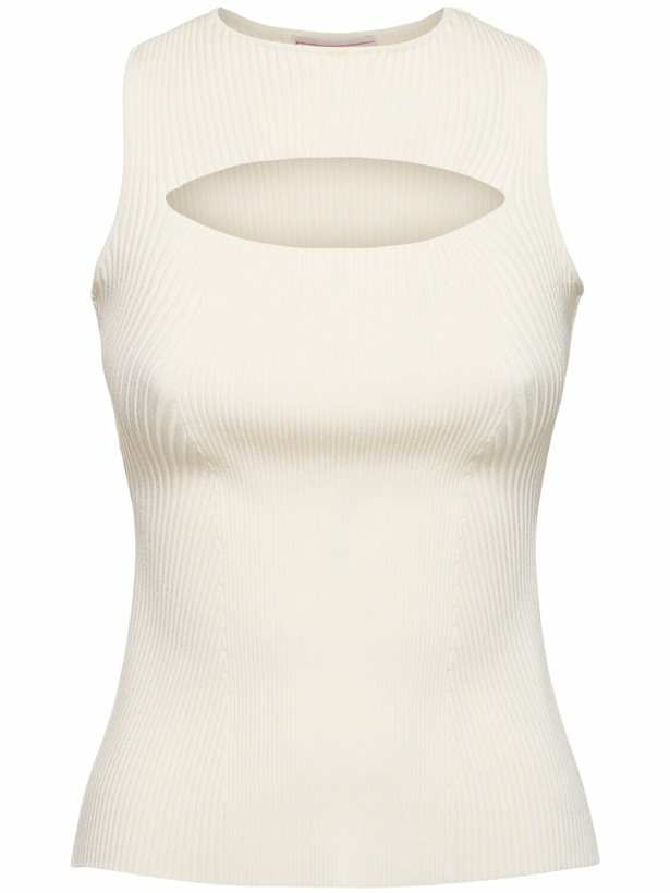 Photo: ALEXANDER MCQUEEN Ribbed Stretch Viscose Top