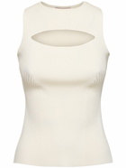 ALEXANDER MCQUEEN Ribbed Stretch Viscose Top