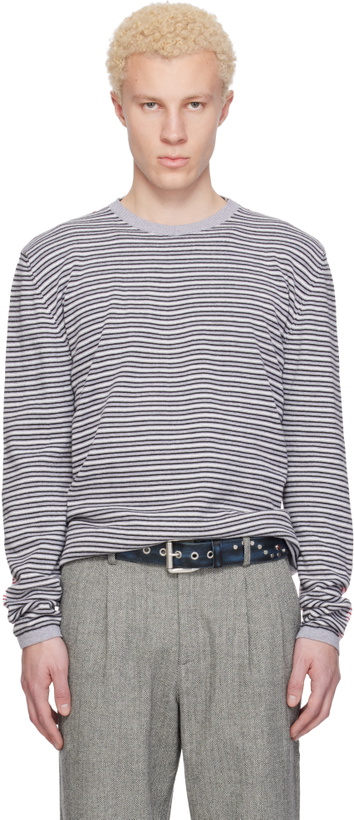 Photo: Gimaguas Gray & Red Pablo Stripes Sweater