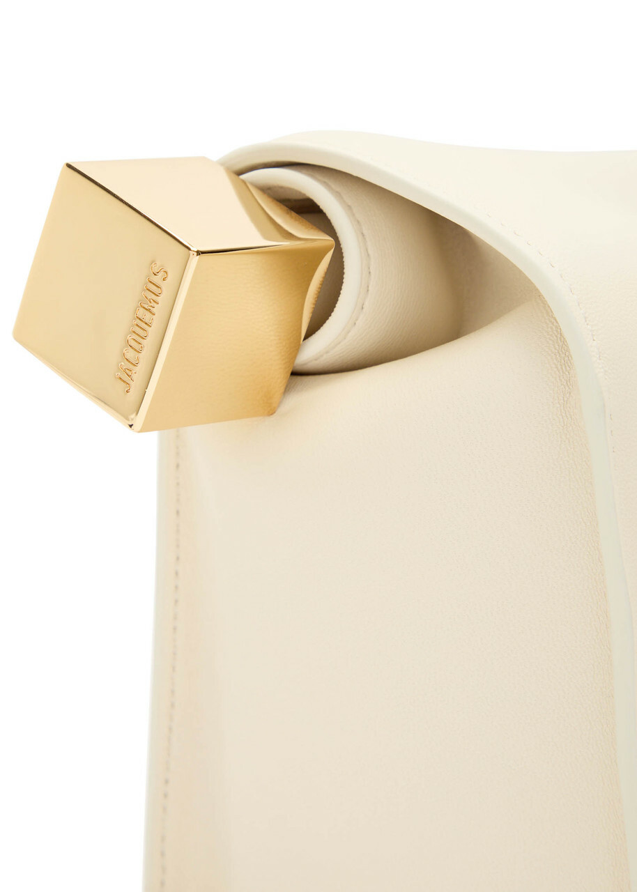 Jacquemus La Pochette Rond Carre Leather Clutch - Ivory - One Size