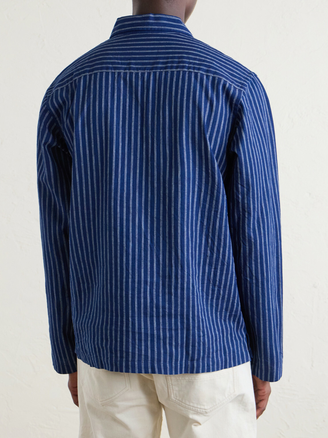 Drake's - Striped Cotton Polo Shirt - Blue