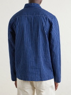 Drake's - Striped Cotton Polo Shirt - Blue