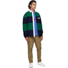 Dsquared2 Navy and Green Striped United Rugby Shirt