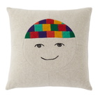 The Elder Statesman Off-White Cashmere Face Pillow