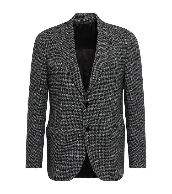 Photo: Lardini Checked wool-blend blazer