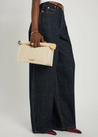 Jacquemus La Pochette Rond Carre Leather Clutch - Ivory - One Size