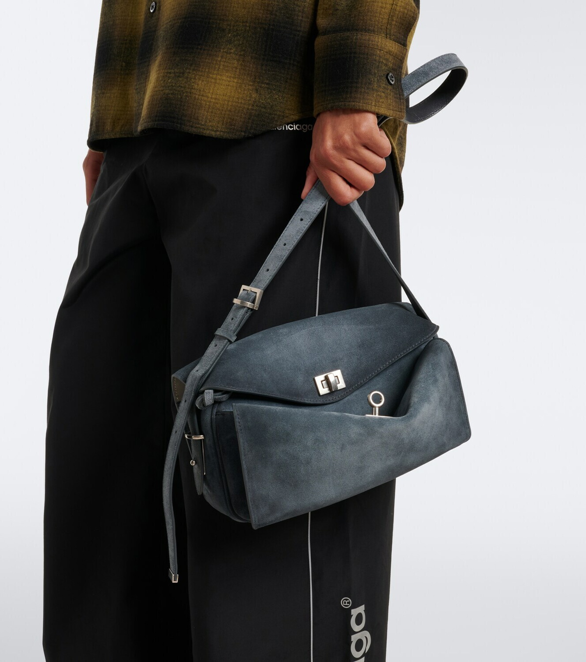Balenciaga Le 7 Medium suede shoulder bag