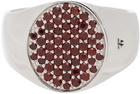 Tom Wood SSENSE Exclusive Silver Birthstone Garnet Ring