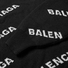 Balenciaga All Over Logo Turtle Neck Knit
