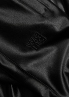 Alexanderwang.t Relaxed Logo-embroidered Satin Track Pants Black