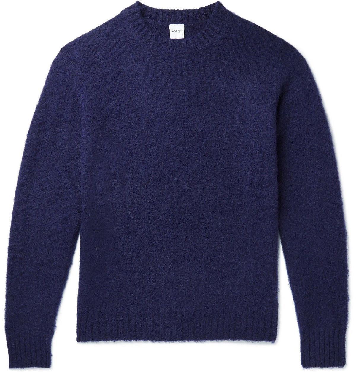 Aspesi - Brushed Shetland Wool Sweater - Blue Aspesi