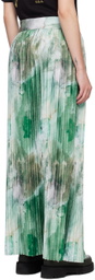 Reese Cooper Green Pleated Maxi Skirt