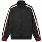 Gucci Men's Taped Logo Track Jacket in Black