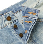 SAINT LAURENT - Cropped Distressed Denim Jeans - Blue