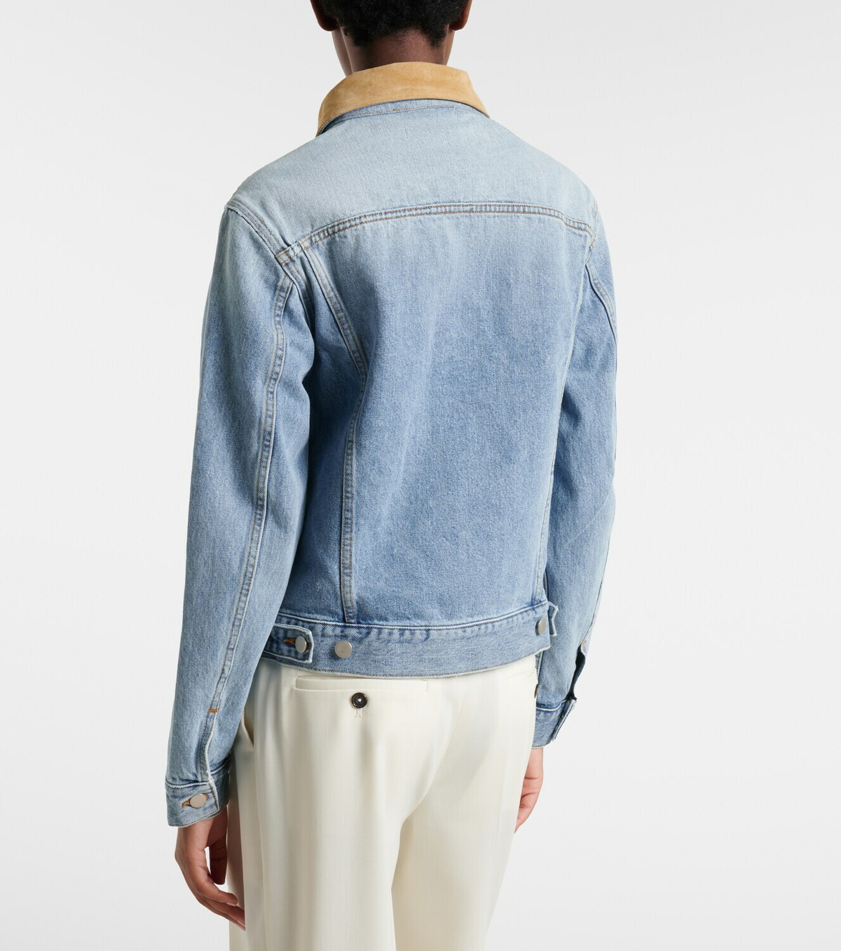 Róhe Suede-trimmed denim jacket