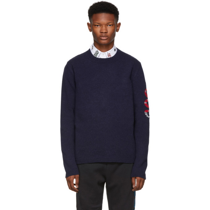 Photo: Gucci Navy Snake Wool Sweater