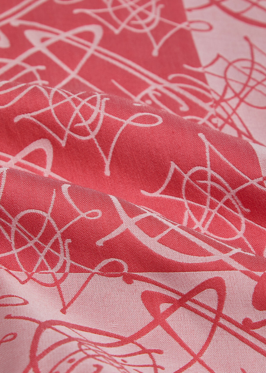 Vivienne Westwood Graffiti Logo-monogrammed Silk and Cotton-blend Scarf - Red - One Size