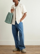 Séfr - Noam Convertible-Collar Striped Bouclé Shirt - Neutrals