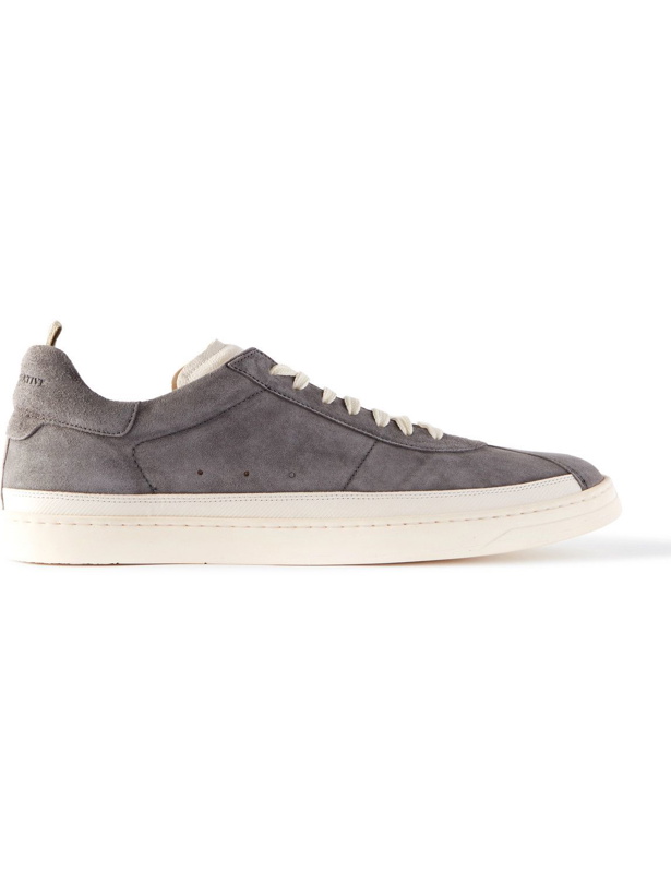 Photo: Officine Creative - Karma Leather-Trimmed Suede Sneakers - Gray