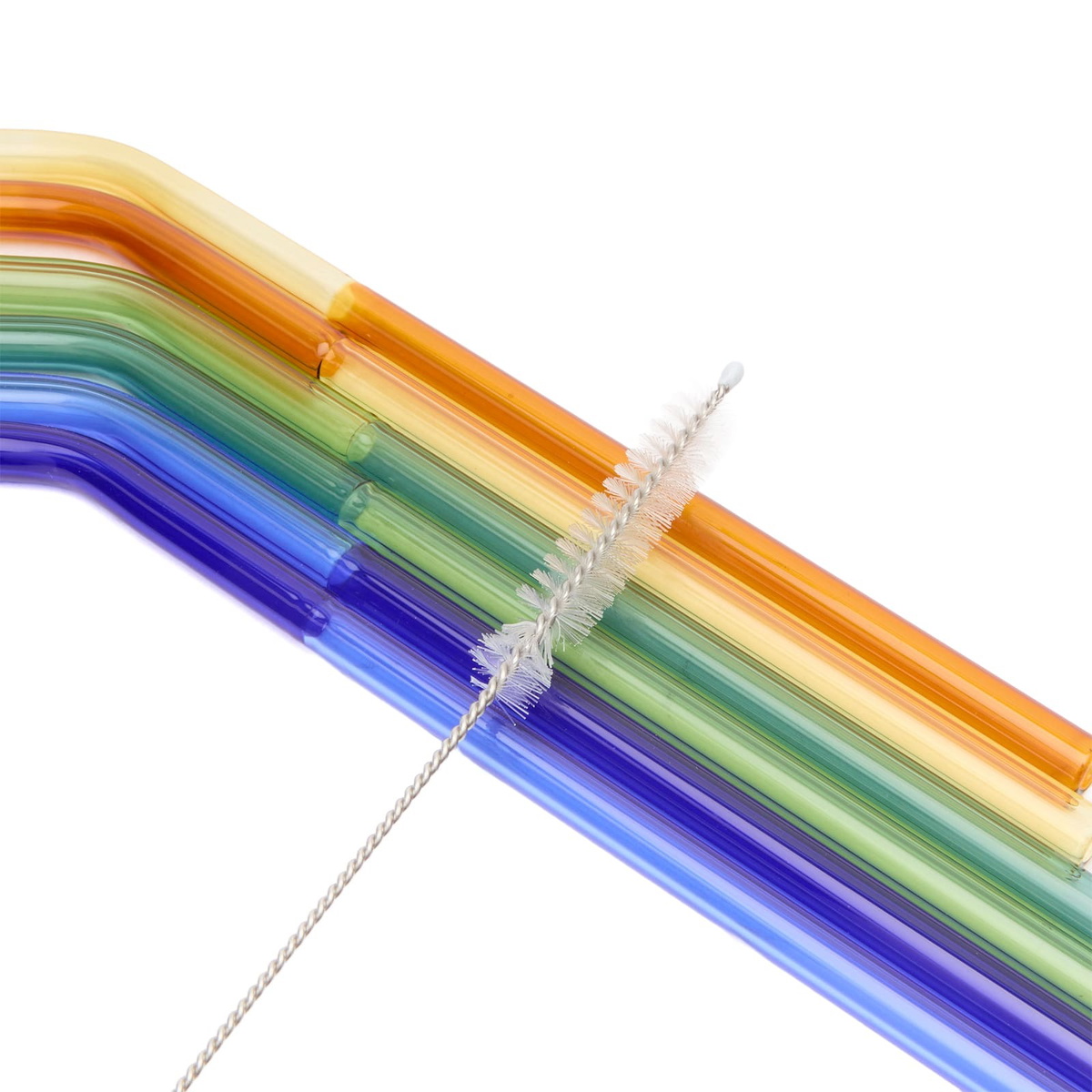 The Conran Shop Santorini Glass Straws - Set of 6 in Multi 