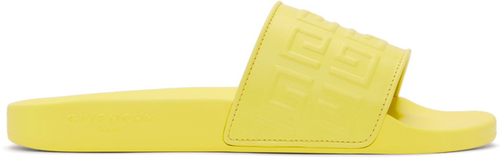Photo: Givenchy Yellow 4G Slide Sandals