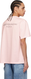 WOOYOUNGMI Pink Cotton Back Logo T-shirt
