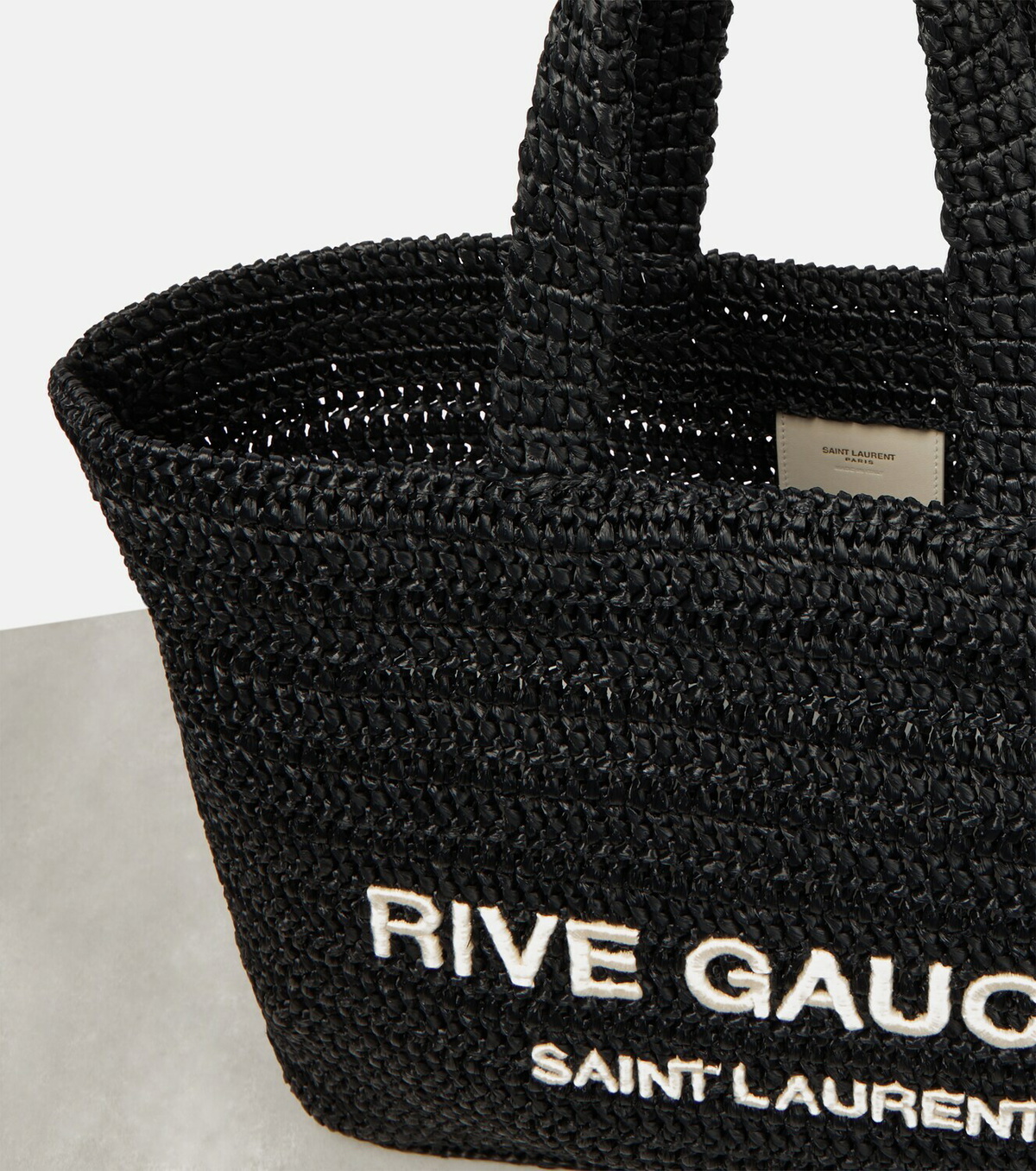 Saint Laurent Rive Gauche Medium raffia-effect tote bag Saint Laurent