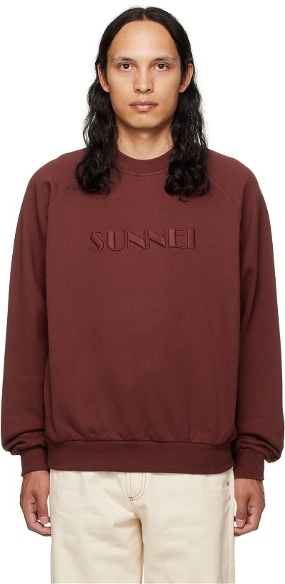 Photo: SUNNEI Burgundy Embroidered Classic Sweatshirt