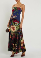 Alice + Olivia Augusta Floral-print Jersey Maxi Dress Black