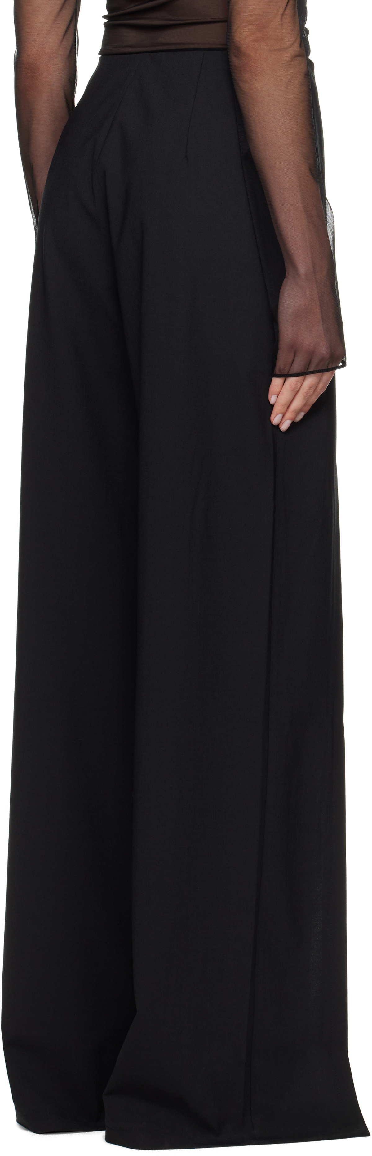 Nensi Dojaka Black Luna Tailored Slit Trousers
