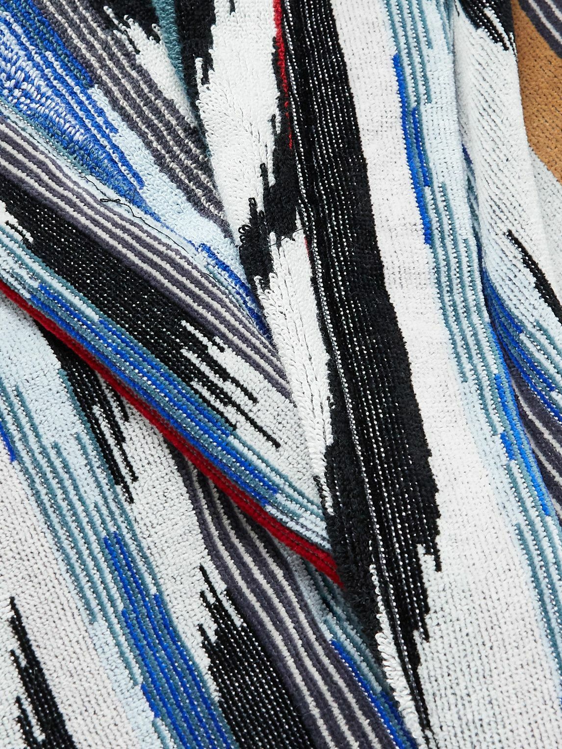 Missoni Home CottonTerry Jacquard Hooded Robe Blue Missoni Home