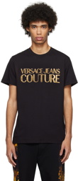 Versace Jeans Couture Black Glittered T-Shirt