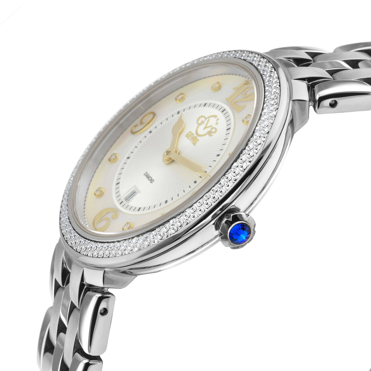 Gevril stainless steel two tone, mother of pearl face watch Switzerland GV2 Florence Diamond - Gevril main image 2