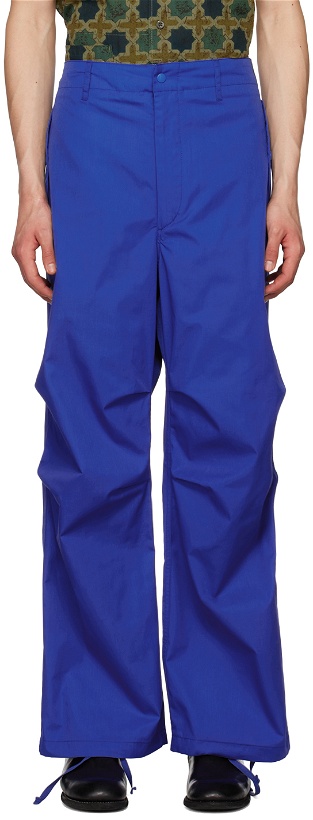 Photo: Engineered Garments Blue Pleated Trousers