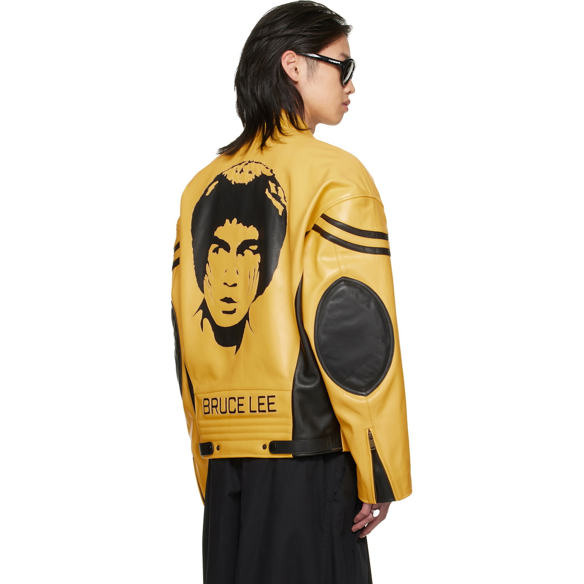 LU'U DAN BRUCE LEE x LỰU ĐẠN Yellow Legacy Moto L-D Leather Jacket