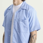 Universal Works Men's Linen Cotton Camp Shirt in Pale Blue