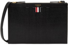 Thom Browne Black 4-Bar Messenger Bag