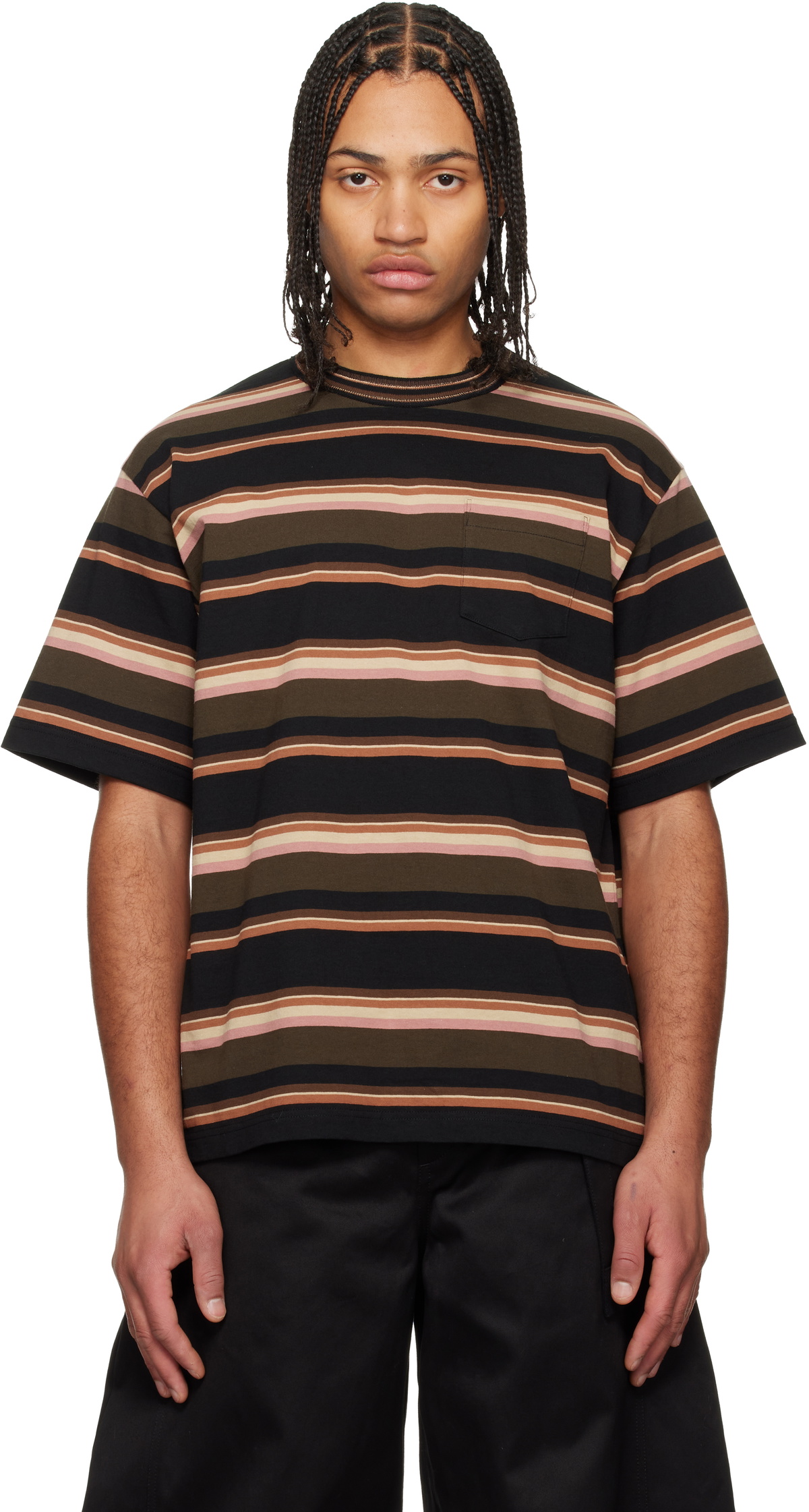 sacai Black WTAPS Edition Flock Print T-shirt Sacai