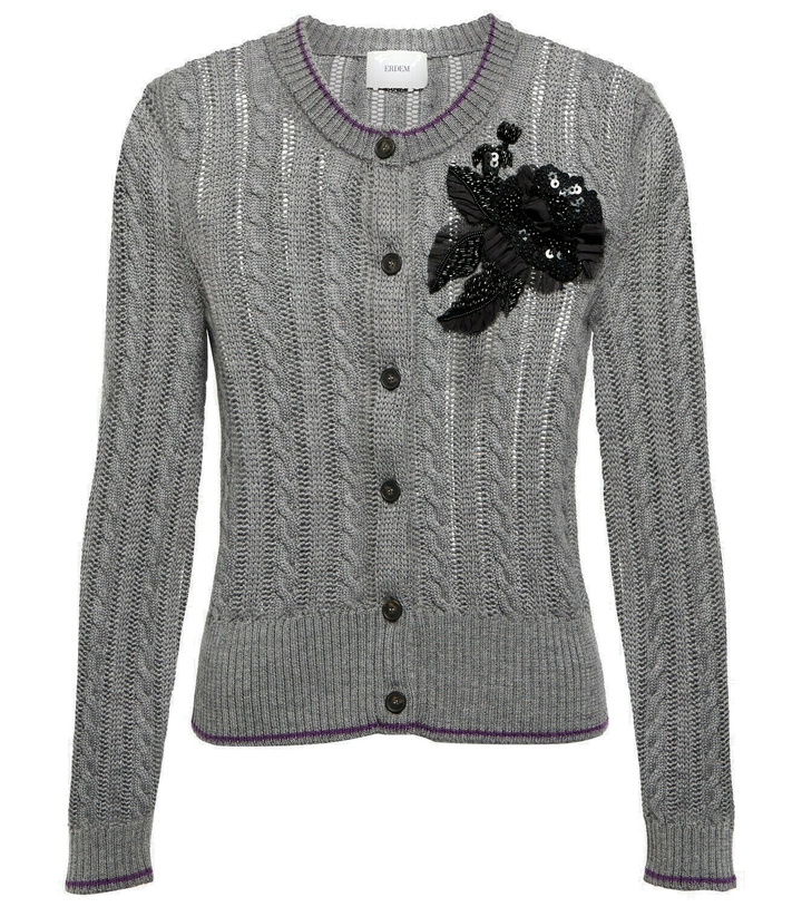 Photo: Erdem - Estelle wool and silk cardigan