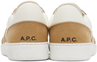 A.P.C. White & Beige Plain Sneakers