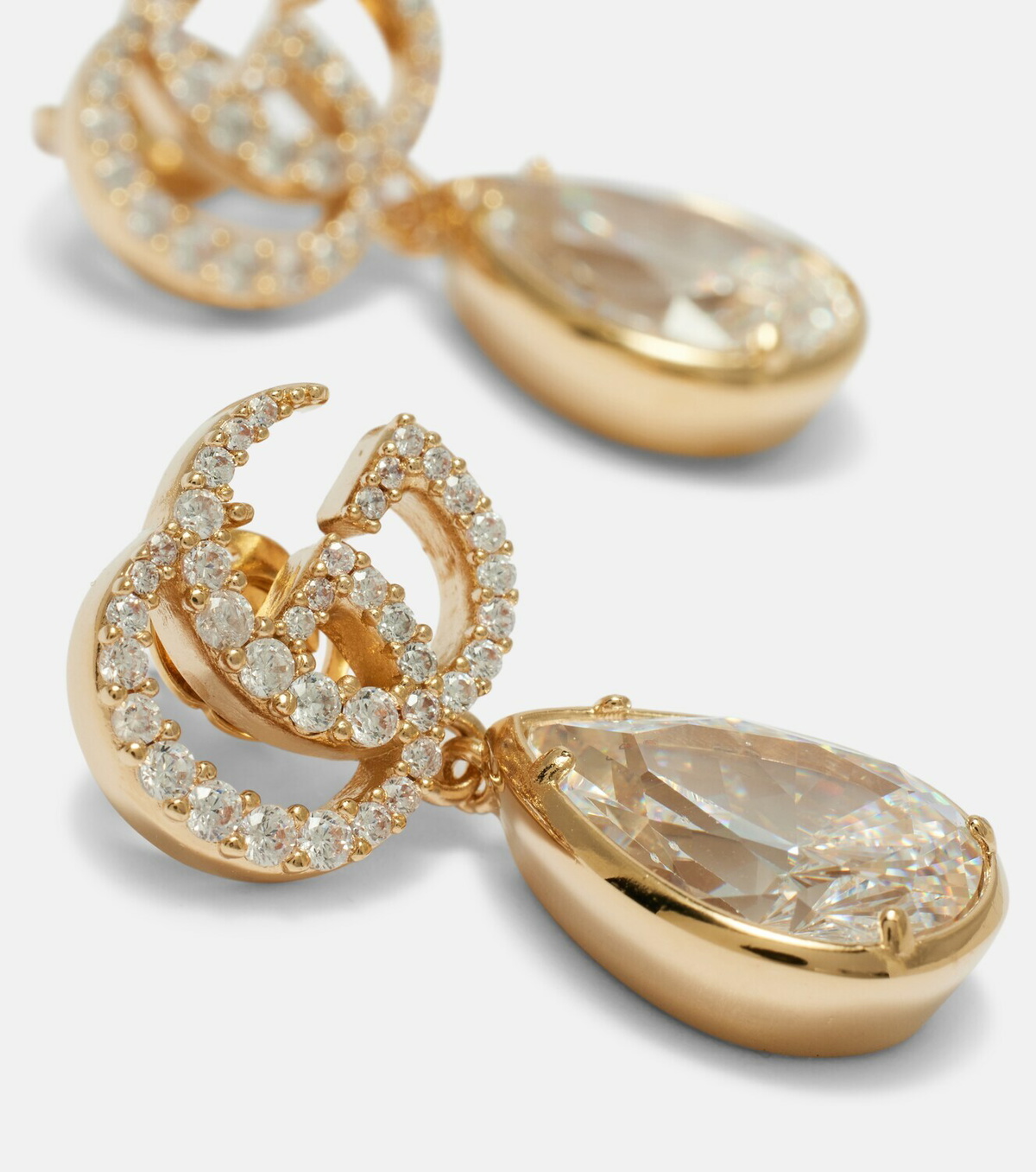 Gucci GG Marmont crystal-embellished drop earrings