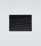 Saint Laurent - Croc-effect leather card holder