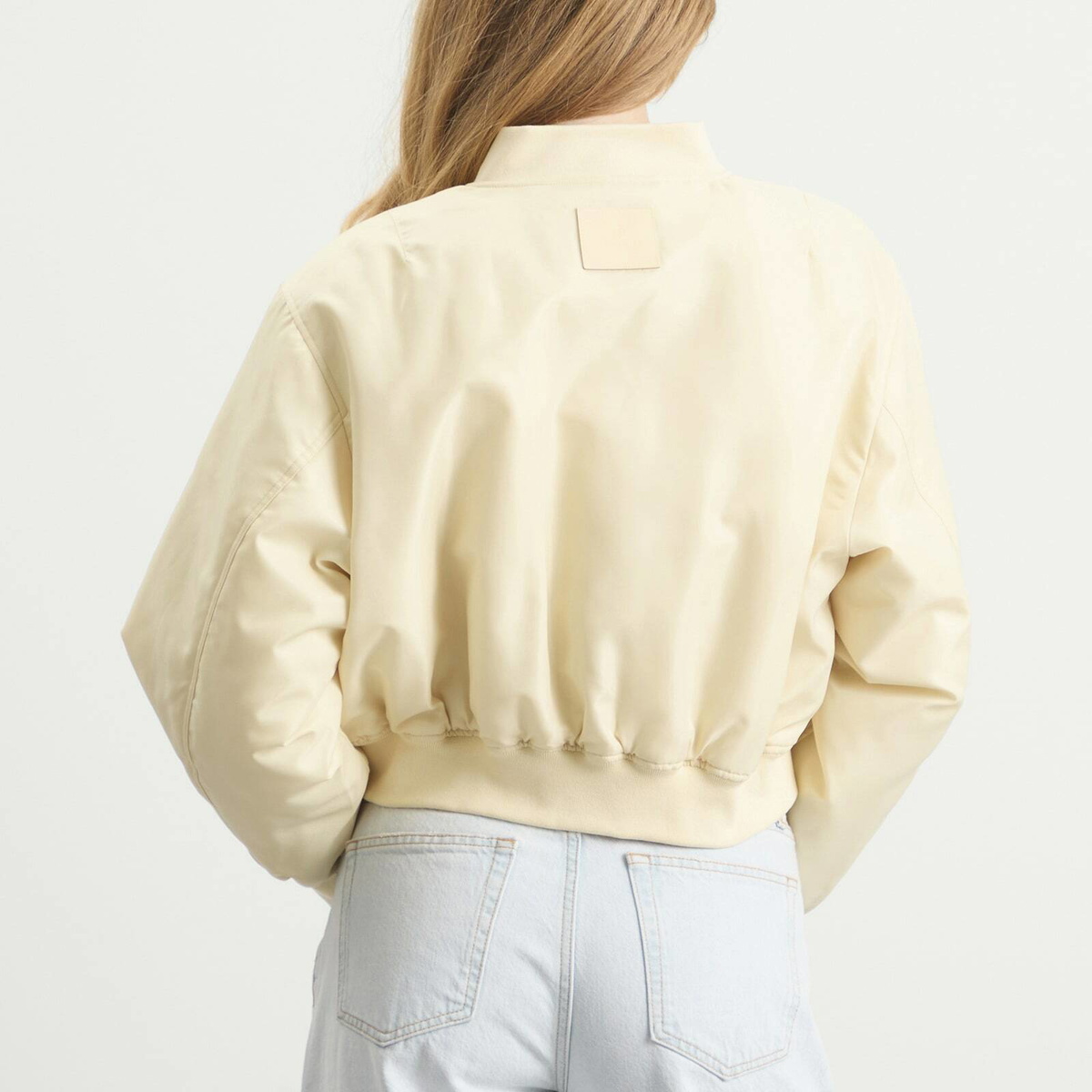 Anine Bing Women's Cropped Leon Bomber Jacket in Cream