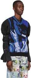 Marc Jacobs Heaven Blue Cotton V-Neck Vest