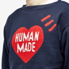 Human Made Men's Heart Knit Sweater in Navy