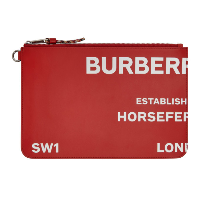 Photo: Burberry Red Horseferry Print Zip Pouch