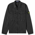 Stone Island Men's Garment Dyed Two Pocket Zip Overshirt in Black