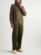 Wales Bonner - Fusion Colour-Block Wool-Blend Zip-Up Sweater - Green