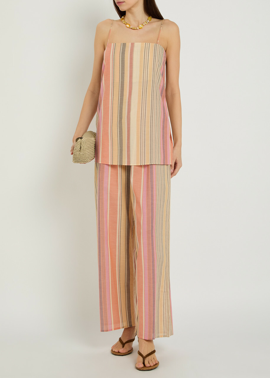 Faithfull The Brand Jensen Striped Cotton Trousers Multicoloured
