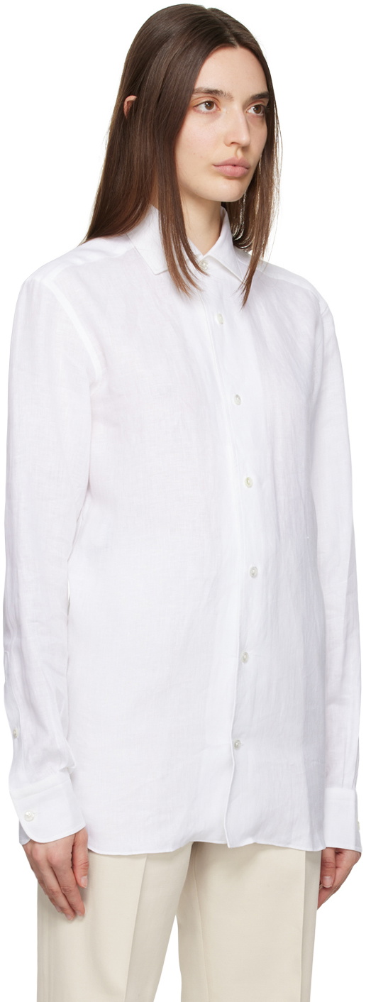 ZEGNA White Spread Collar Shirt